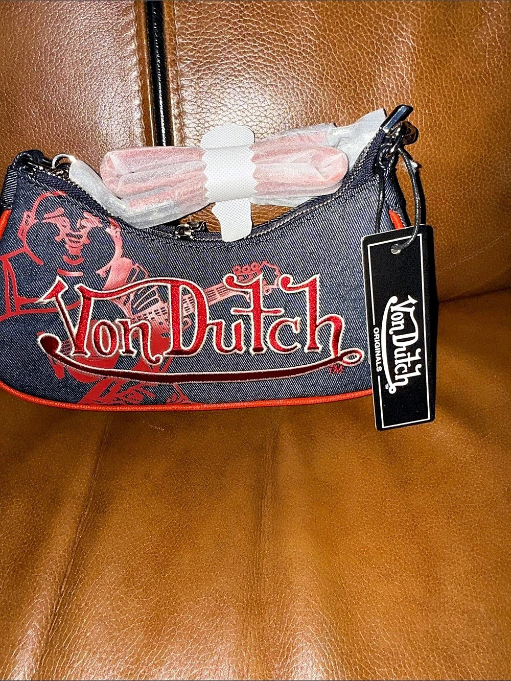 Von Dutch x True Religion Lane Shoulder Bag Blue & Red NWT